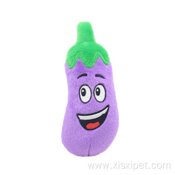 Cartoon Eggplant Animal Playing Plush Dog Toy